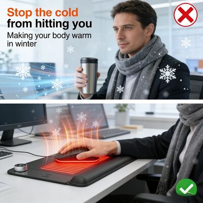 ワイヤレス充電とリストレスト付きのカスタマイズ可能な過熱保護ヒーターマウスパッド インテリジェントヒーティングマウスパッド