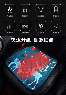 工場卸売環境に優しい車加熱クッション 5V ポータブルバッテリー駆動加熱シートクッションクリスタルベルベットスクエア