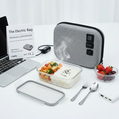 オックスフォードクロスと食品グレードの断熱ライニングを備えたUSB給電フードウォーマーバッグ。複数の食品容器に安定したマイルドな加熱を提供します。