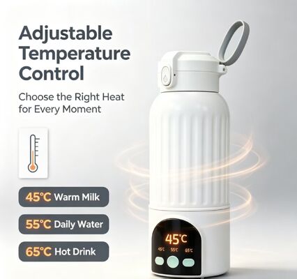 Baby Bottle Warmer Portable USB Powered Milk Heater with Adjustable Temperature and Stainless Steel Interior for Safe Infant Feeding