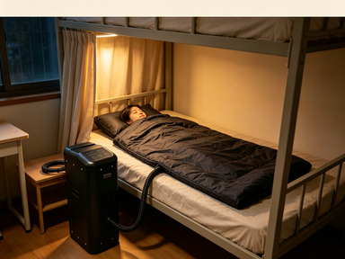 快適なキャンプ旅行と自宅のための二重ゾーン温度制御を持つポリウレタン材料で作られた冷蔵睡眠袋