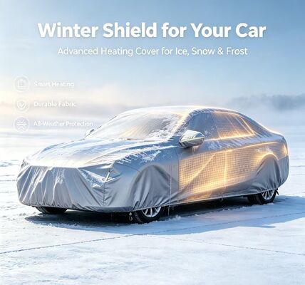 様々な車種に対応する、柔軟な車用暖房フード。暖房機能に加え、雪、霜、凍結温度からの保護を提供します。