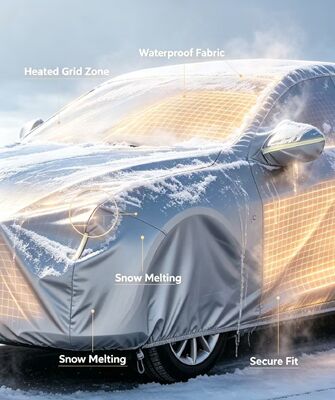 様々な車種に対応する、柔軟な車用暖房フード。暖房機能に加え、雪、霜、凍結温度からの保護を提供します。