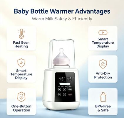 プロの保育者のニーズを満たす、温度設定が調整できる使いやすい哺乳瓶ウォーマー