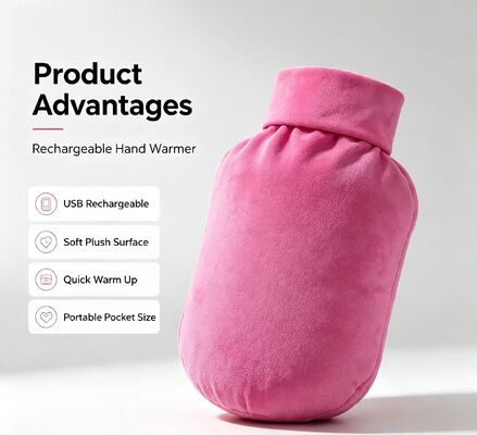 再充電可能なバケツ形 電動式ハンドウォーター,水晶超柔らかい皮膚に優しいカバー,急速な加熱 寒い天候のためのポータブル暖房袋