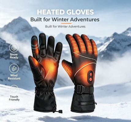 電熱グローブ、グラフェンシートバッテリー式 5V 加熱グローブ、40-65℃ 調節可能 防風 防水 サーマル ウォーム グローブ スキー サイクリング キャンプ 作業用