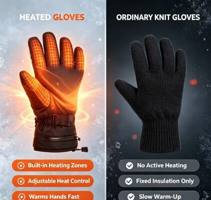 電熱グローブ、グラフェンシートバッテリー式 5V 加熱グローブ、40-65℃ 調節可能 防風 防水 サーマル ウォーム グローブ スキー サイクリング キャンプ 作業用