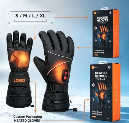 グラフェン急速加熱 電熱グローブ、温度調節可能 防水サーマルハンドウォーマー、カスタムロゴ＆パッケージ対応