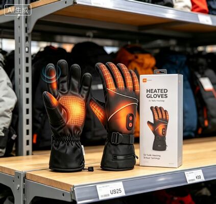 バッテリー駆動電動加熱グローブ グラフェンサーマルヒーティンググローブ 40-65℃ 調節可能 防風 防水 加熱ハンドウォーマー ユニセックス 冬用グローブ スキー サイクリング オートバイ アウトドアスポーツ用