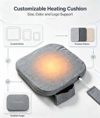 グラフェン加熱座席枕 45×45cm 3cm 厚い麻綿 USB 3速温度調節式 暖房パッド 家庭用 車用 オフィス用 温かい腰 股関節 サポート