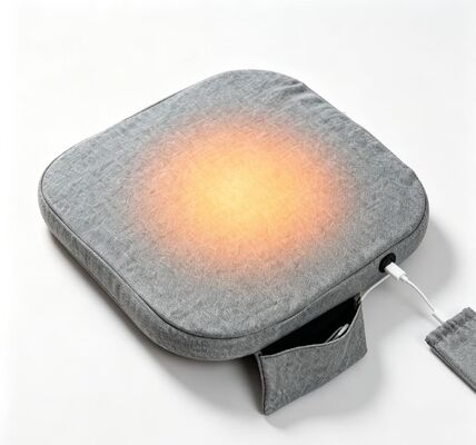グラフェン加熱座席枕 45×45cm 3cm 厚い麻綿 USB 3速温度調節式 暖房パッド 家庭用 車用 オフィス用 温かい腰 股関節 サポート
