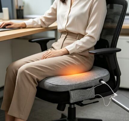 グラフェン加熱座席枕 45×45cm 3cm 厚い麻綿 USB 3速温度調節式 暖房パッド 家庭用 車用 オフィス用 温かい腰 股関節 サポート