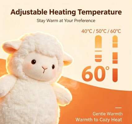 暖かい羊 充電式ハンドウォーマー、3段階 40-50-60℃ 調節可能温度、6-8時間 長時間持続 ポータブル ポケットヒーター、ポリエステル繊維 冬用 暖房ギフト 屋内 屋外 使用