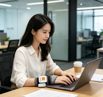 振動マッサージ付きUSB充電可能な加熱腕支架,3つのテンプレートとタイマー設定,手首支架のための加熱腕支架