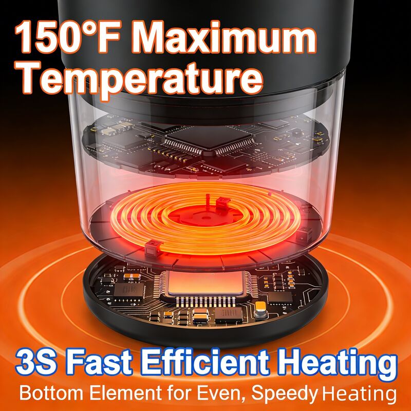 デジタル温度制御付きポータブルスマートマグ、充電式バッテリー、LEDディスプレイ、こぼれ防止蓋で便利