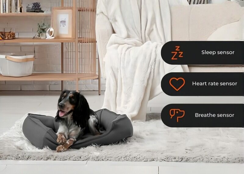 OEM スマートドッグベッド 健康モニタリング付き、APPで睡眠/心拍/呼吸を追跡 子犬・老犬向け 安心