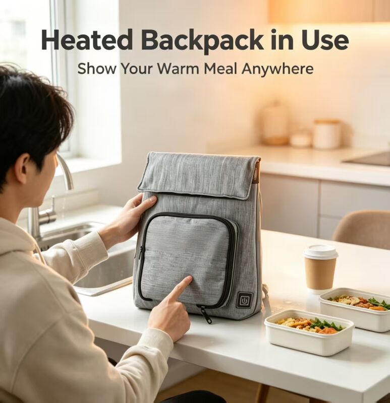 外出先での食品加熱ソリューション | USB防水加熱弁当箱、充電用取り外し可能＆完全洗濯可能、漏れ防止 3段階 50-59℃ 加熱機能 旅行、学校、アウトドアピクニック用