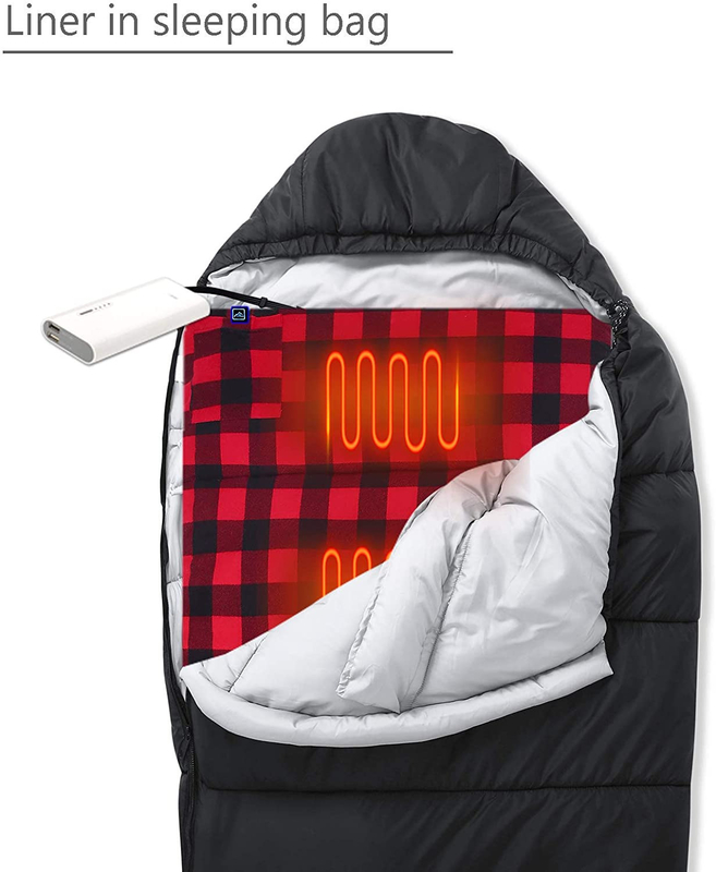 61cm幅の電気寝袋ライナー、5V2Aパワーの自己発熱寝袋