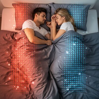 温度を正確に調節し,深い睡眠の快適さを向上させるため,二重ゾーン気候制御システムを持つ冷却毛布