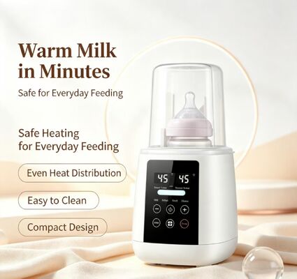 プロの保育者のニーズを満たす、温度設定が調整できる使いやすい哺乳瓶ウォーマー