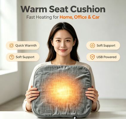 3cm厚軽量グラフェンヒータークッション 3段階USBヒートパッド、様々な家庭やオフィスの椅子に適しています