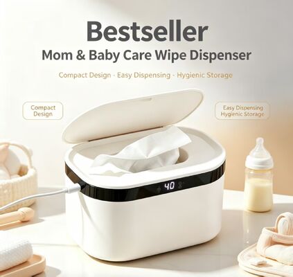 ポータブル スマート ベビー ワイプ 暖房 携帯 タッチ コントロール ベビー ワイプ 暖房 乳幼児 温度 調整 PP&シリコン CE FCC RoHS 認証